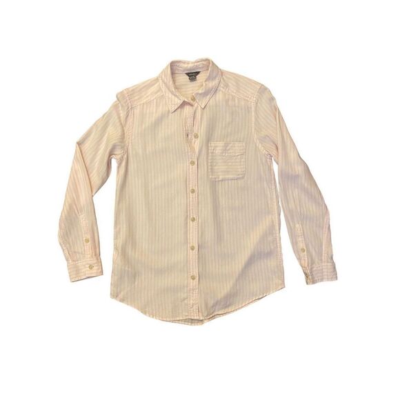 eddie bauer  Women’s striped Pink And White button down Top Size Small - Picture 1 of 7